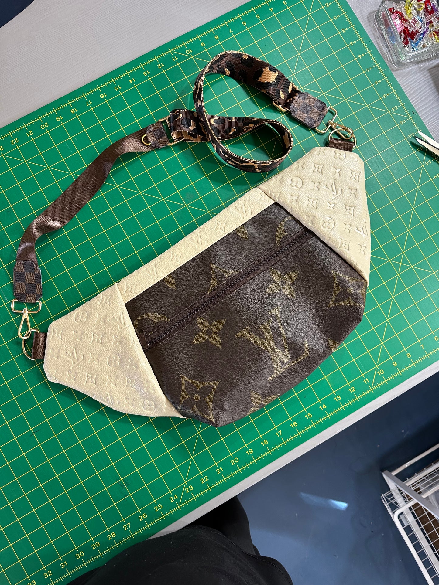 Up Cycled Dark Brown cross body bag